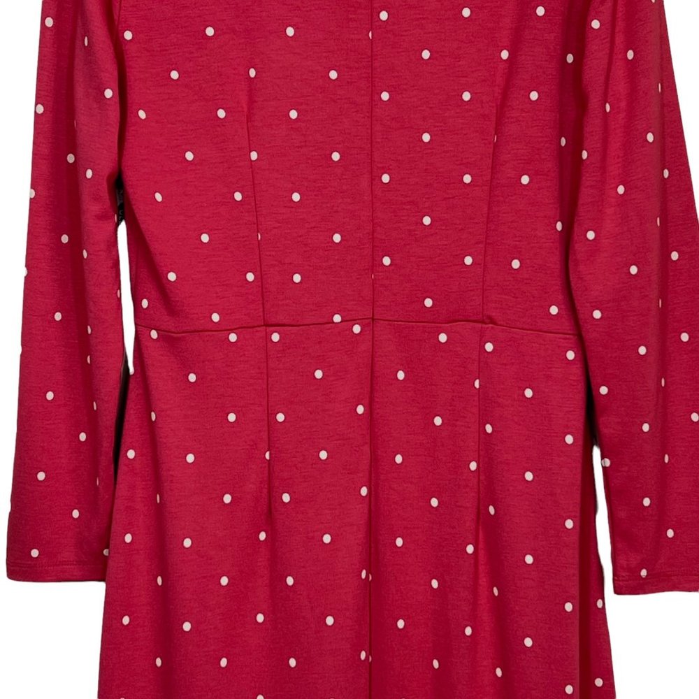 Old Navy Knit Ruched Sweetheart Neckline A-Line Dress Red Dot Petite Large - Picture 7 of 12